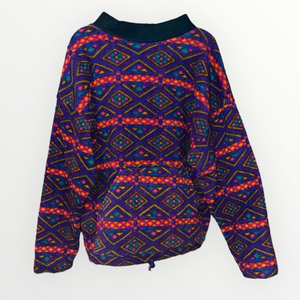 Vintage 80’s 90’s Western Colorful Coogi Style Sherpa Pullover Sweatshirt XL